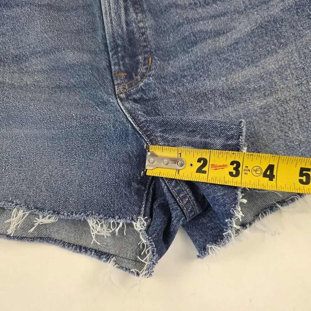 Madewell Jean Shorts Womens‎ 28 Blue The Perfect Jean Short Denim Raw Hem Cutoff